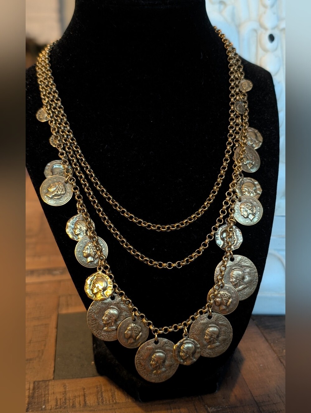 Vintage Gold-Tone Multi-Coin Layered Necklace - Women's Jewelry